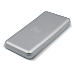 Metalen powerbank met draadloos opladen 8.000mAh kleur zilver
