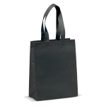 Kleine matte gelamineerde non-woven tas met handvatten 105 g/m2 kleur zwart