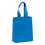 Kleine matte gelamineerde non-woven tas met handvatten 105 g/m2 kleur blauw