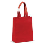 Kleine matte gelamineerde non-woven tas met handvatten 105 g/m2 kleur rood