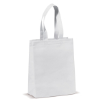 Kleine matte gelamineerde non-woven tas met handvatten 105 g/m2 kleur wit
