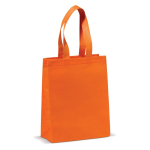 Kleine matte gelamineerde non-woven tas met handvatten 105 g/m2 kleur oranje