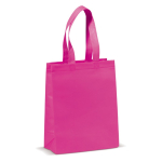 Kleine matte gelamineerde non-woven tas met handvatten 105 g/m2 kleur roze