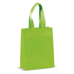 Kleine matte gelamineerde non-woven tas met handvatten 105 g/m2 kleur limoen groen