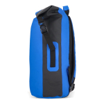 Waterdichte roll-top rugzak met gewatteerde schouderbanden 25L kleur blauw vierde weergave