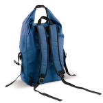 Waterbestendige roll-top rugzak met voorvak 22L kleur blauw vierde weergave