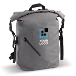 Waterbestendige roll-top rugzak met voorvak 22L met afdrukgebied