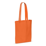 Kleurrijke katoenen tas met OEKO-TEX certificering 140 g/m2 kleur oranje
