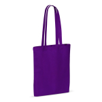 Kleurrijke katoenen tas met OEKO-TEX certificering 140 g/m2 kleur paars