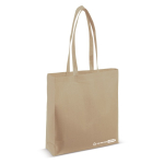 Ecologische tas van RPET met bijpassende lange handvatten 100 g/m2 kleur beige