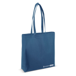 Ecologische tas van RPET met bijpassende lange handvatten 100 g/m2 kleur donkerblauw