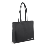 Eco tas van RPET met extra zijvouw en bijpassende handvatten 100 g/m2 kleur zwart