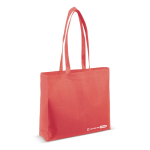 Eco tas van RPET met extra zijvouw en bijpassende handvatten 100 g/m2 kleur rood