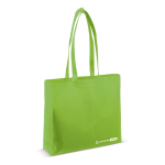 Eco tas van RPET met extra zijvouw en bijpassende handvatten 100 g/m2 kleur limoen groen