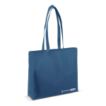 Eco tas van RPET met extra zijvouw en bijpassende handvatten 100 g/m2 kleur donkerblauw
