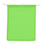 Herbruikbare katoenen tas voor fruit en groenten 25x30 cm kleur limoen groen
