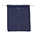 Herbruikbare katoenen tas voor fruit en groenten 25x30 cm kleur donkerblauw tweede weergave
