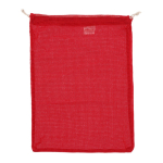 Herbruikbare katoenen tas voor fruit en groenten 30x40 cm kleur rood tweede weergave