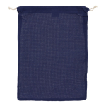 Herbruikbare katoenen tas voor fruit en groenten 30x40 cm kleur donkerblauw
