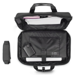 RPET laptoptas met schouderriem 15.6'' kleur zwart vierde weergave