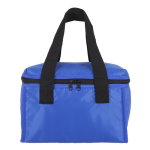 Ruime vierkante koeltas van polyester met stevige handvatten kleur blauw tweede weergave