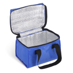 Ruime vierkante koeltas van polyester met stevige handvatten kleur blauw vierde weergave