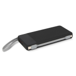 Powerbank van gerecycled plastic met snelladen 10.000mAh kleur zwart tweede weergave