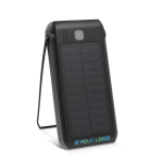 Draagbare externe batterij en zaklamp op zonne-energie met afdrukgebied