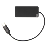 Aluminium USB hub met 3 poorten en 20cm kabellengte kleur zwart derde weergave