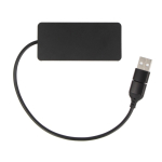 Aluminium USB hub met 3 poorten en 20cm kabellengte kleur zwart vierde weergave