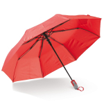 Opvouwbare ergonomische paraplu in kleuren met zwart frame 22'' kleur rood