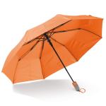 Opvouwbare ergonomische paraplu in kleuren met zwart frame 22'' kleur oranje