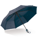 Opvouwbare ergonomische paraplu in kleuren met zwart frame 22'' kleur donkerblauw