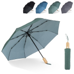 Opvouwbare RPET paraplu met houten handvat 21''