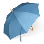 RPET paraplu met houten handvat en uniek ontwerp 23'' kleur donkerblauw