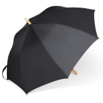 RPET stormbestendige paraplu met houten uiteinden 25'' kleur zwart
