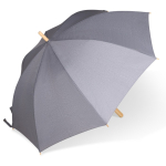 RPET stormbestendige paraplu met houten uiteinden 25'' kleur grijs