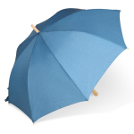 RPET stormbestendige paraplu met houten uiteinden 25'' kleur donkerblauw