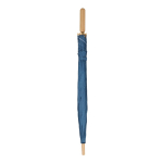 RPET stormbestendige paraplu met houten uiteinden 25'' kleur donkerblauw vierde weergave