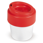 To-go beker met gekleurde deksel, 100% recyclebaar 240ml kleur rood