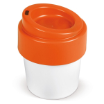 To-go beker met gekleurde deksel, 100% recyclebaar 240ml kleur oranje