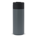 RVS fles met zwarte opklapbare dop 400ml kleur donkergrijs vierde weergave