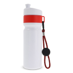 BPA-vrije sportfles met kleuraccent en riem 500ml kleur rood