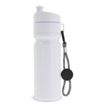 BPA-vrije sportfles met kleuraccent en riem 500ml kleur wit