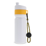 BPA-vrije sportfles met kleuraccent en riem 500ml kleur geel