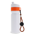 BPA-vrije sportfles met kleuraccent en riem 500ml kleur oranje
