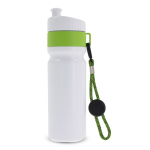BPA-vrije sportfles met kleuraccent en riem 500ml kleur lichtgroen
