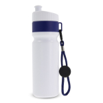 BPA-vrije sportfles met kleuraccent en riem 500ml kleur donkerblauw