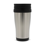 Dubbelwandige RVS beker met draaggreep 350ml kleur zilver derde weergave