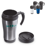 Dubbelwandige RVS beker met draaggreep 350ml